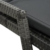 Poly Rattan Ligbed Grijs met Kussen - 35% Korting