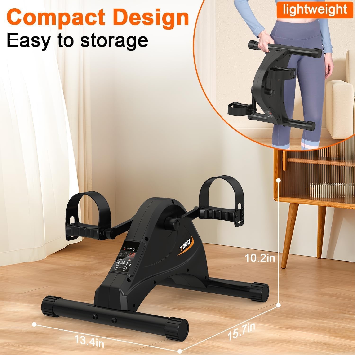 FITODO Elektrische Bewegingstrainer Zwart - Hometrainer met 6 Snelheden (29% Korting)