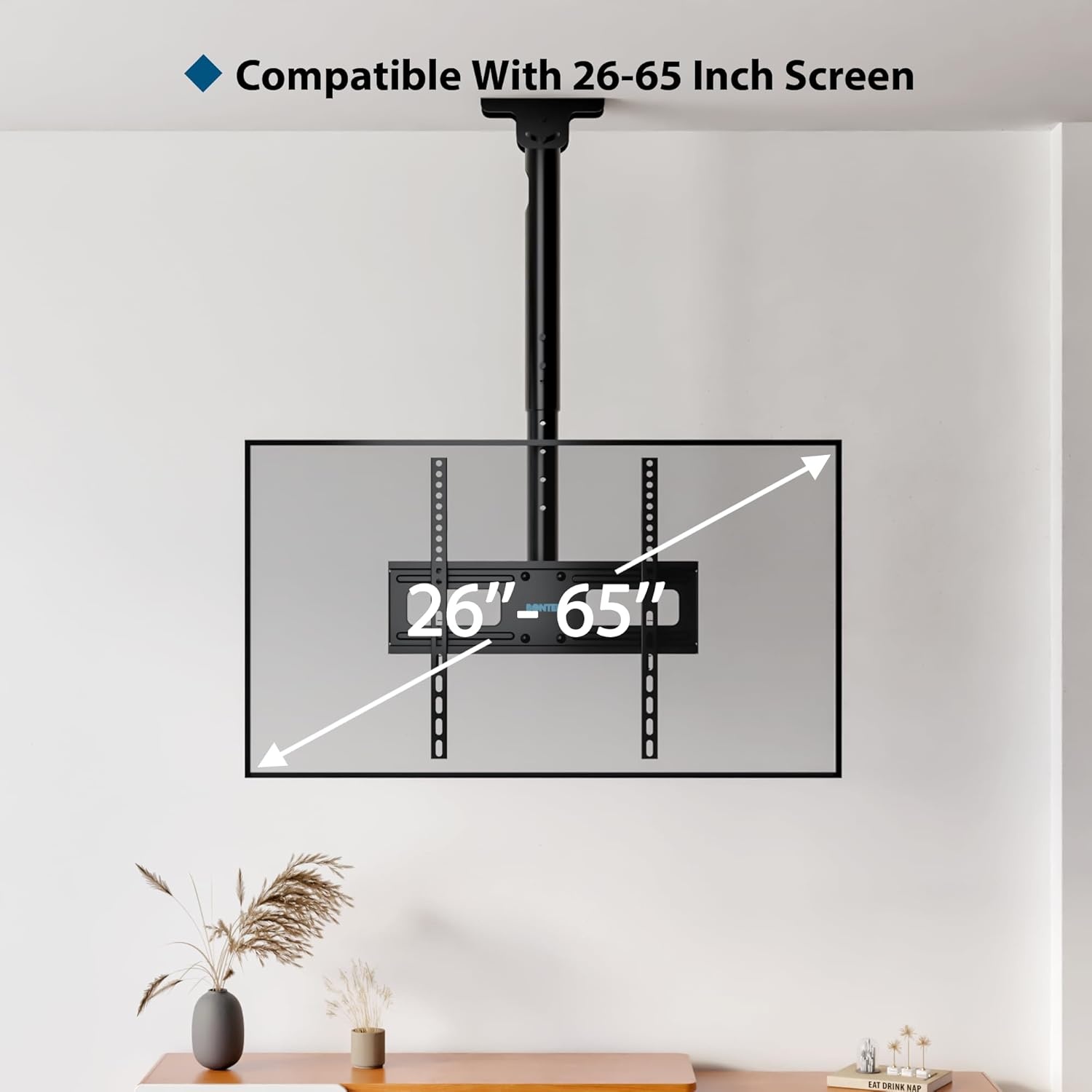 BONTEC TV Plafondbeugel Zwart (26-65") - Draaibaar & Kantelbaar