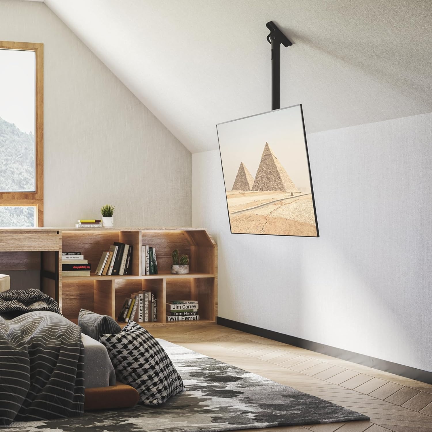 BONTEC TV Plafondbeugel Zwart (26-65") - Draaibaar & Kantelbaar