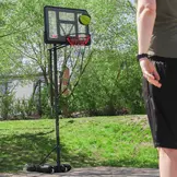 Verstelbare Basketbalpaal 2,3-3,05m Zwart | Staal & Glas | -35%
