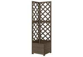Hoekplantenbak met Latwerk van Vurenhout - 40x40x150 cm Grijs (58% Korting)