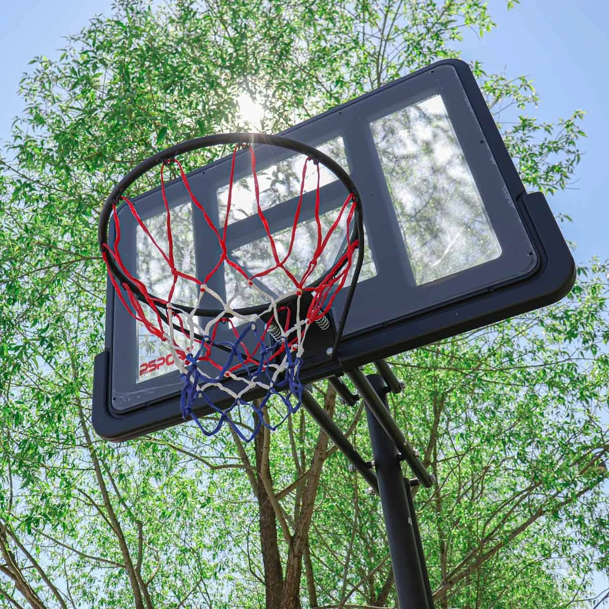 Verstelbare Basketbalpaal 2,3-3,05m Zwart | Staal & Glas | -35%