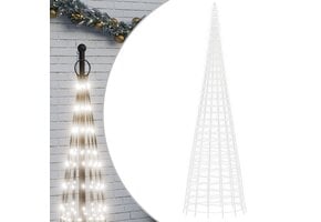 vidaXL LED Kerstboom voor Vlaggenmast, Koud Wit, 800cm, 3000 LEDs