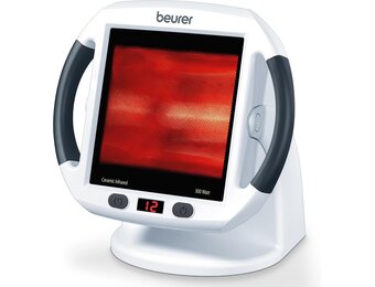Beurer IL 50 infraroodstraler, medisch apparaat voor de behandeling van verkoudheid en spierspanning, infraroodlamp met 300 Watt vermogen, 100% UV-blokker en traploos instelbare kap - Maat 300 Watt