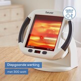 Beurer IL 50 infraroodstraler, medisch apparaat voor de behandeling van verkoudheid en spierspanning, infraroodlamp met 300 Watt vermogen, 100% UV-blokker en traploos instelbare kap - Maat 300 Watt