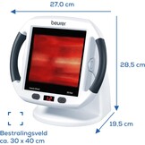 Beurer IL 50 infraroodstraler, medisch apparaat voor de behandeling van verkoudheid en spierspanning, infraroodlamp met 300 Watt vermogen, 100% UV-blokker en traploos instelbare kap - Maat 300 Watt