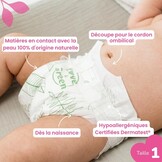 Love & Green - Gezonde en milieuvriendelijke babyluiers - Maat 1 (2-5 kg) - Pak 1 maand (138 luiers) - Absorberend, lekvrij en vrij van ongewenste ingrediënten - Maat Taille 1 (138 Unité)