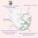 Love & Green - Gezonde en milieuvriendelijke babyluiers - Maat 1 (2-5 kg) - Pak 1 maand (138 luiers) - Absorberend, lekvrij en vrij van ongewenste ingrediënten - Maat Taille 1 (138 Unité)