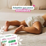 Love & Green - Gezonde en milieuvriendelijke babyluiers - Maat 1 (2-5 kg) - Pak 1 maand (138 luiers) - Absorberend, lekvrij en vrij van ongewenste ingrediënten - Maat Taille 1 (138 Unité)