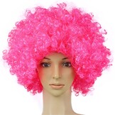 Fesnova Afro Pruik - Krullend - Roze