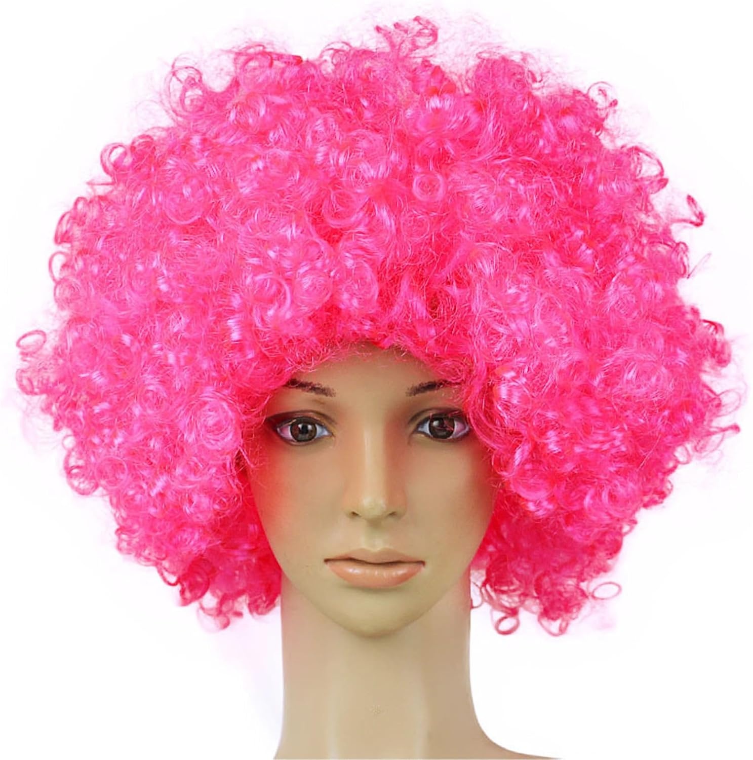 Fesnova Afro Pruik - Krullend - Roze