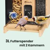 NETVUE Birdfy Slimme Vogelsvoerhuis met 1080P Camera en AI-herkenning - Bamboe - 3,5 liter