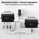 400W Outdoor Bluetooth Speaker 2-Pack (Model MZ-622), Wireless Synchronization/Aux in, IPX5 Waterproof, Rich Bass, Wall-Mountable Design, Suitable for Patios, Yards, Pools, Garages