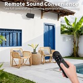 400W Outdoor Bluetooth Speaker 2-Pack (Model MZ-622), Wireless Synchronization/Aux in, IPX5 Waterproof, Rich Bass, Wall-Mountable Design, Suitable for Patios, Yards, Pools, Garages