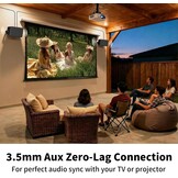 400W Outdoor Bluetooth Speaker 2-Pack (Model MZ-622), Wireless Synchronization/Aux in, IPX5 Waterproof, Rich Bass, Wall-Mountable Design, Suitable for Patios, Yards, Pools, Garages