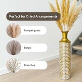 Leewadee Set van 3 Decoratieve Vloervazen Goud/Wit - 65/53/41 cm