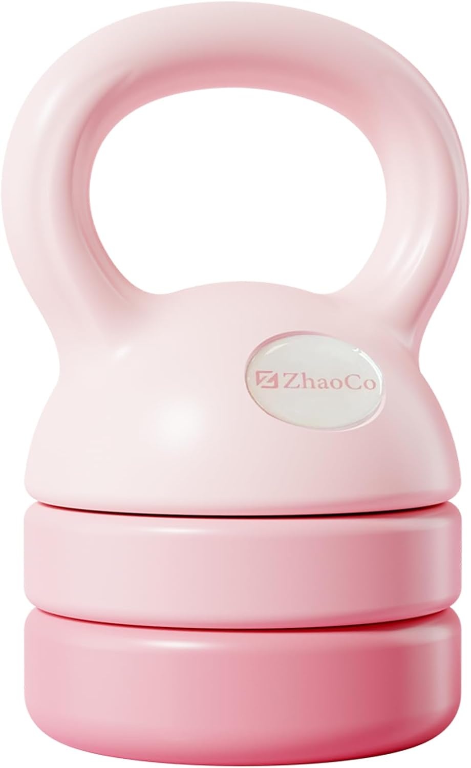 ZhaoCo Kettlebell voor vrouwen, verstelbare kettlebell-gewichten, 12 lb, fitness voor training van het hele lichaam en krachttraining thuis of in de sportschool (lichtroze)