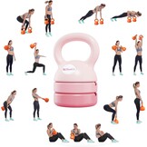ZhaoCo Kettlebell voor vrouwen, verstelbare kettlebell-gewichten, 12 lb, fitness voor training van het hele lichaam en krachttraining thuis of in de sportschool (lichtroze)