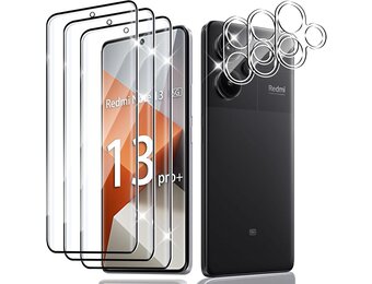 Beschermfolie Screen Protector voor Xiaomi Note 13 Pro Plus 5G, 3 stuks pantserbescherming glasfolie met 3 stuks camerabescherming, Beschermglas Anti-kras, Gerhard Glas 9H