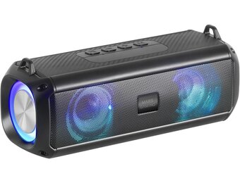 Mars Gaming MSB-XT, Draagbare Luidspreker + Soundbar 2in1, Dynamische RGB Verlichting, 4 Drivers 20W Geluidssysteem, Bluetooth 5.3 Luidspreker + AUX/MicroSD/USB/FM Radio, Zwart