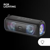 Mars Gaming MSB-XT, Draagbare Luidspreker + Soundbar 2in1, Dynamische RGB Verlichting, 4 Drivers 20W Geluidssysteem, Bluetooth 5.3 Luidspreker + AUX/MicroSD/USB/FM Radio, Zwart