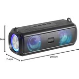 Mars Gaming MSB-XT, Draagbare Luidspreker + Soundbar 2in1, Dynamische RGB Verlichting, 4 Drivers 20W Geluidssysteem, Bluetooth 5.3 Luidspreker + AUX/MicroSD/USB/FM Radio, Zwart
