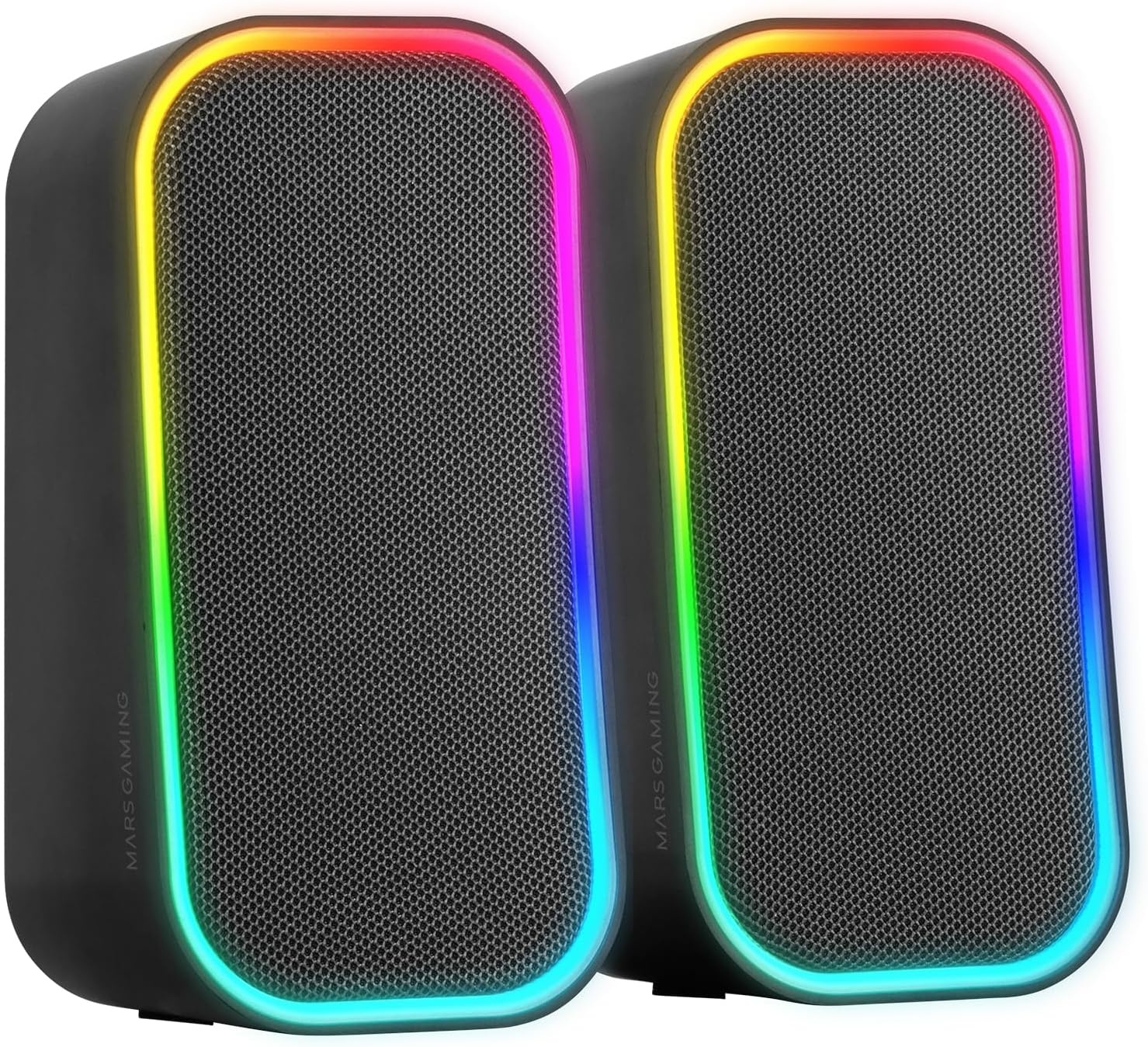 Mars Gaming MSB-XT, Draagbare Luidspreker + Soundbar 2in1, Dynamische RGB Verlichting, 4 Drivers 20W Geluidssysteem, Bluetooth 5.3 Luidspreker + AUX/MicroSD/USB/FM Radio, Zwart