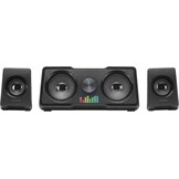 Mars Gaming MSB-XT, Draagbare Luidspreker + Soundbar 2in1, Dynamische RGB Verlichting, 4 Drivers 20W Geluidssysteem, Bluetooth 5.3 Luidspreker + AUX/MicroSD/USB/FM Radio, Zwart
