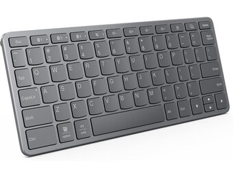 Lenovo Draadloos toetsenbord voor meerdere apparaten (Android, Windows, iPadOS, Bluetooth, USB-C, 12 functietoetsen), QWERTY Spaans, maangrijs