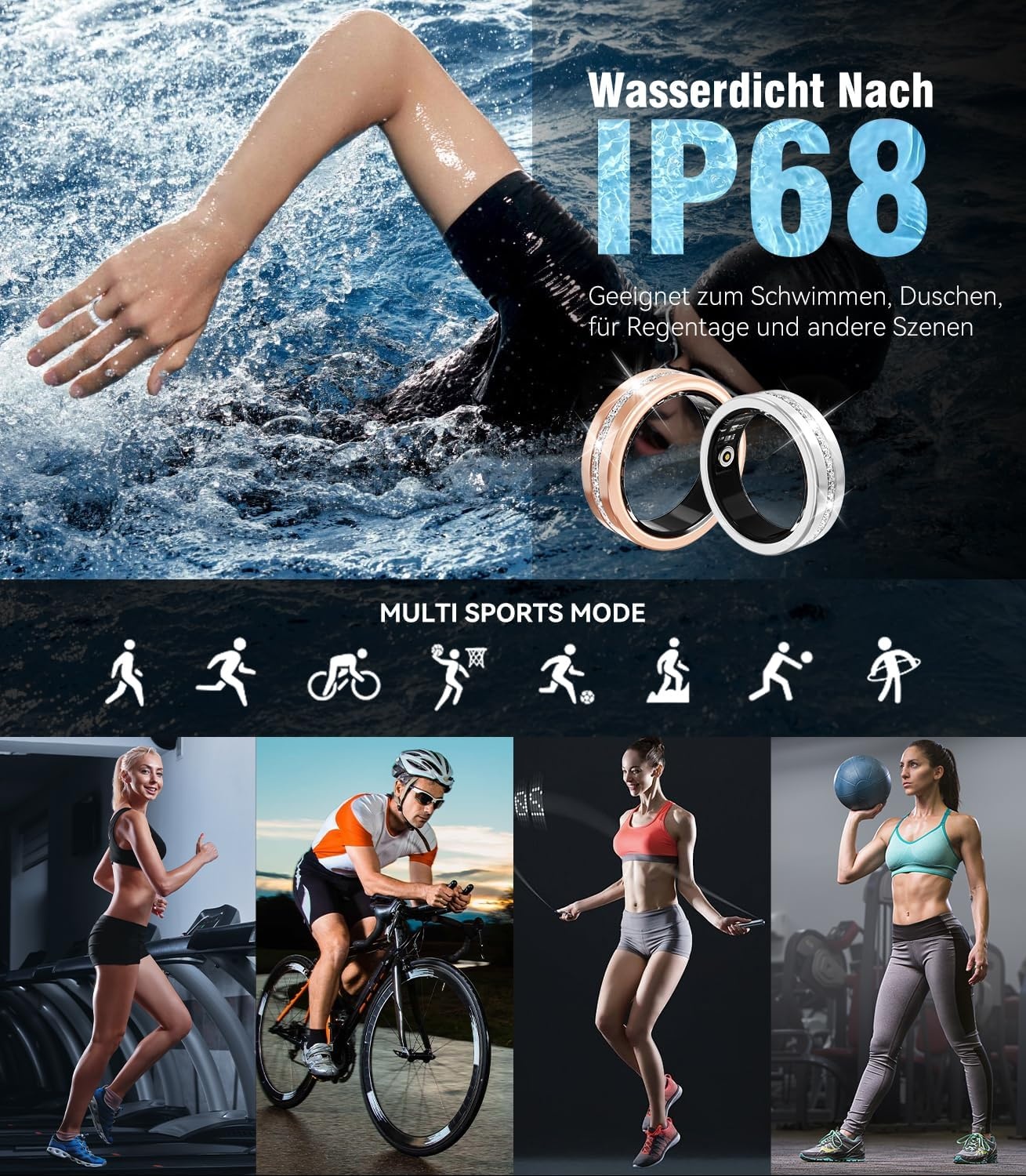 Slimme Ring met Diamanten: Fitness & Slaap Tracker (59% Korting)