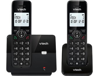 VTECH CS2001 Draadloze DECT-telefoon met 2 handsets voor thuis met ongewenste oproepblokkering, betrouwbaar lang bereik tot 300 m, nummerherkenning