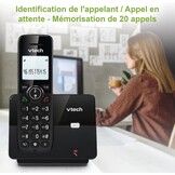 VTECH CS2001 Draadloze DECT-telefoon met 2 handsets voor thuis met ongewenste oproepblokkering, betrouwbaar lang bereik tot 300 m, nummerherkenning