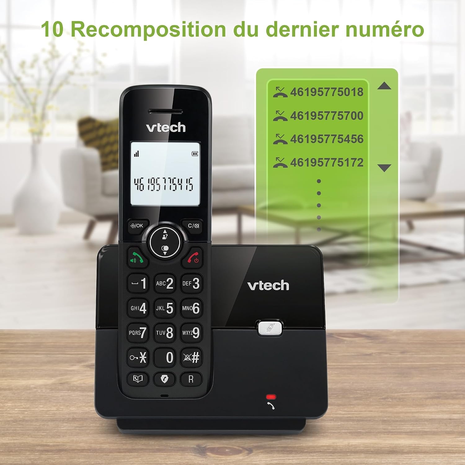 VTECH CS2001 Draadloze DECT-telefoon met 2 handsets voor thuis met ongewenste oproepblokkering, betrouwbaar lang bereik tot 300 m, nummerherkenning