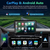 Carpuride Car Stereo, Portable Wireless Carplay & Android Auto,7 Inch 1080P HD Touch Screen Radio with BT 5.0, Mirror Link Support Truck RV Dash Mount