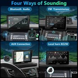 Carpuride Car Stereo, Portable Wireless Carplay & Android Auto,7 Inch 1080P HD Touch Screen Radio with BT 5.0, Mirror Link Support Truck RV Dash Mount