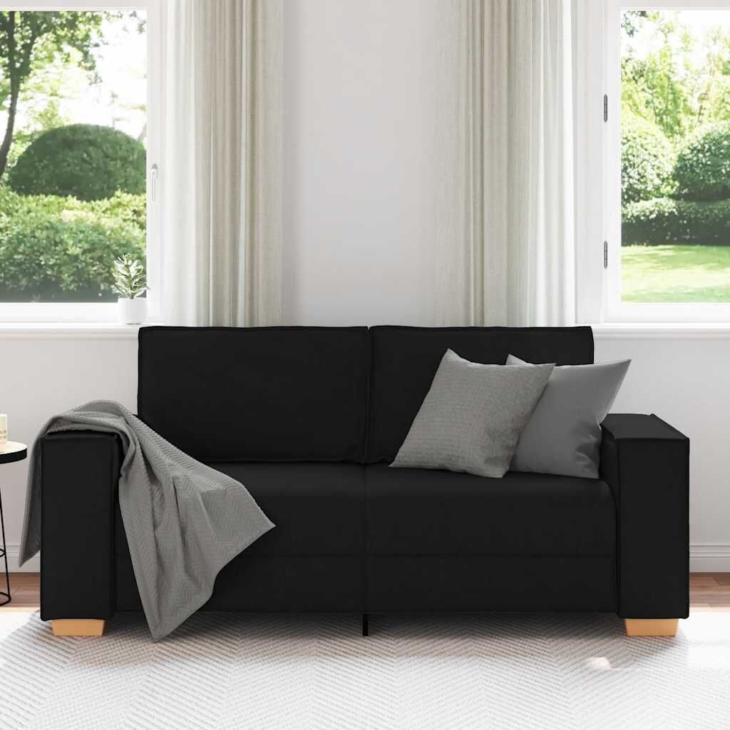 vidaXL 2-zitsbank Zwart 140 cm Stof
