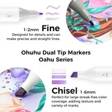 Ohuhu 320 Kleuren, Dubbele Punt Beitelpunt & Fijne Punt Permanente Markerstiften Kunstmarkers, Highlighter Pen met Etui voor Volwassenen Tekenen Schetsen Inkleuren Markeren en Onderstrepen