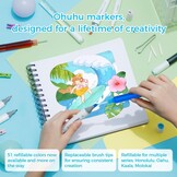 Ohuhu 320 Kleuren, Dubbele Punt Beitelpunt & Fijne Punt Permanente Markerstiften Kunstmarkers, Highlighter Pen met Etui voor Volwassenen Tekenen Schetsen Inkleuren Markeren en Onderstrepen