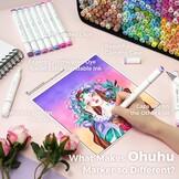 Ohuhu 320 Kleuren, Dubbele Punt Beitelpunt & Fijne Punt Permanente Markerstiften Kunstmarkers, Highlighter Pen met Etui voor Volwassenen Tekenen Schetsen Inkleuren Markeren en Onderstrepen