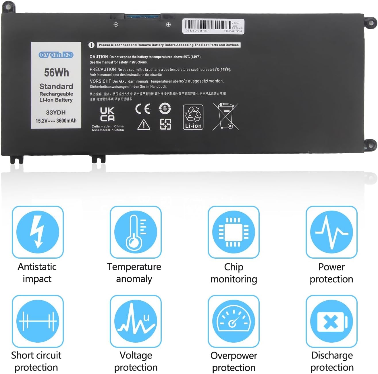 Laptop Batterij 33YDH voor Dell - 56% Korting!
