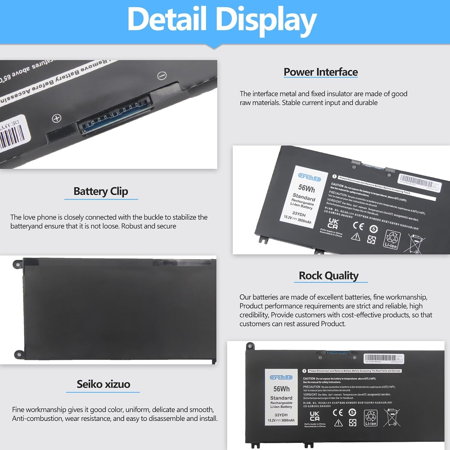 Laptop Batterij 33YDH voor Dell - 56% Korting!