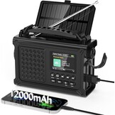 Mesqool DAB+/FM Noodradio met 12000mAh Accu en Zonnepaneel - Zwart