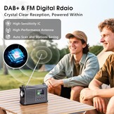 Mesqool DAB+/FM Noodradio met 12000mAh Accu en Zonnepaneel - Zwart