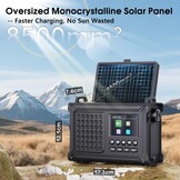 Mesqool DAB+/FM Noodradio met 12000mAh Accu en Zonnepaneel - Zwart