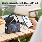 Mesqool DAB+/FM Noodradio met 12000mAh Accu en Zonnepaneel - Zwart