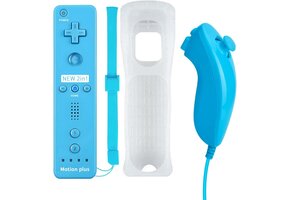 Wii Controller Set Blauw - Motion Plus & Nunchuk - 27% Korting!