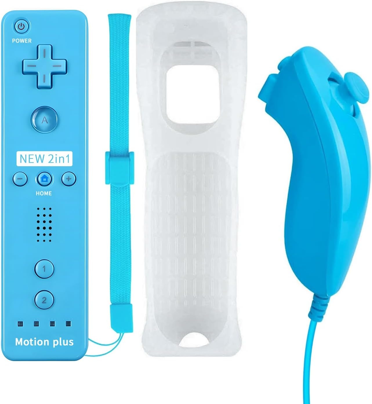 QUMOX Wii Remote met Motion Plus en Nunchuk Controller - Blauw