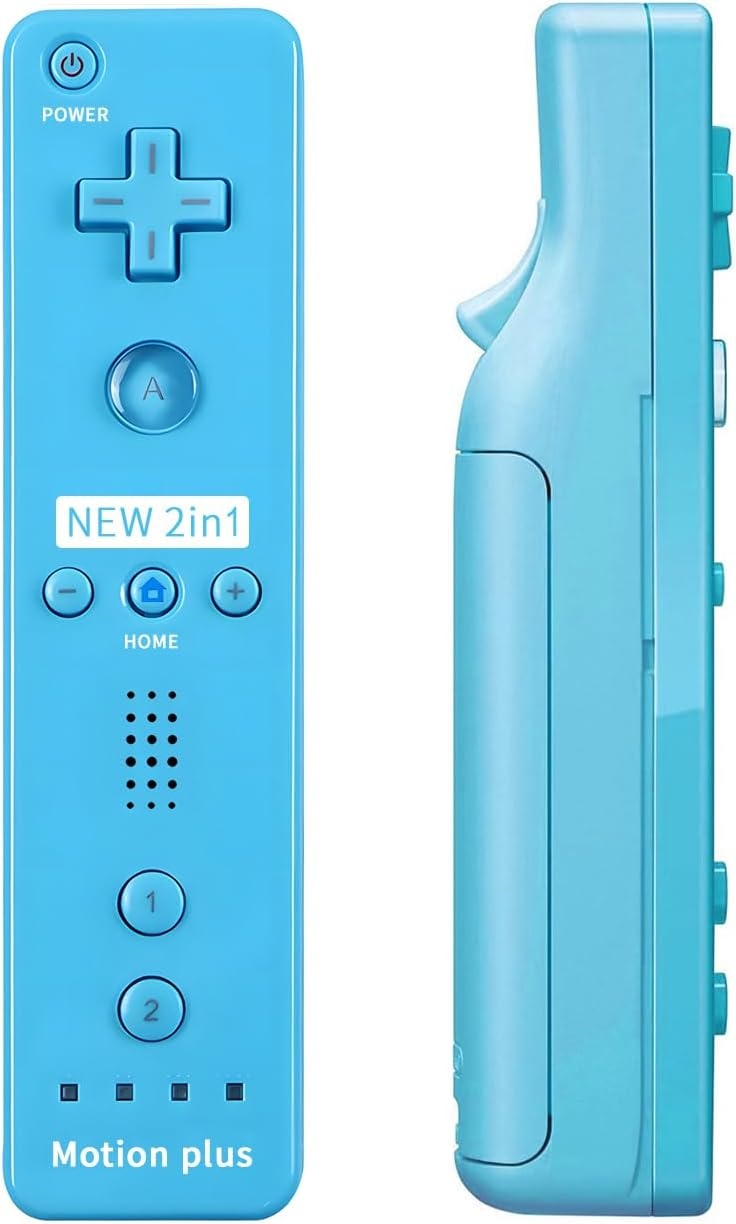 QUMOX Wii Remote met Motion Plus en Nunchuk Controller - Blauw