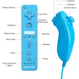 QUMOX Wii Remote met Motion Plus en Nunchuk Controller - Blauw
